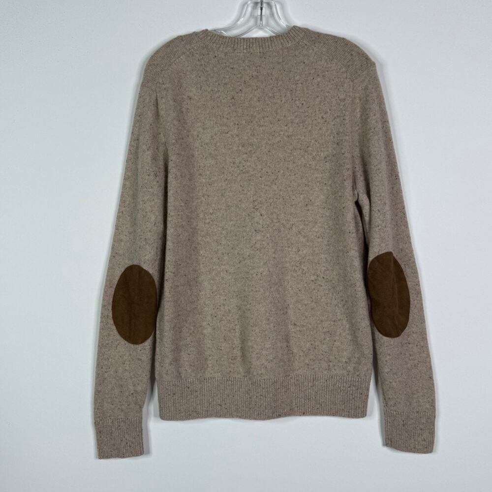 J.Crew Donegal Elbow Patch Sweater 05113 Tan Brown Mens Large Lambs Wool - Picture 7 of 10